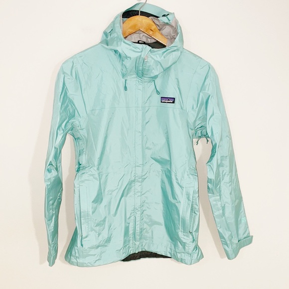 Patagonia Jackets & Blazers - PATAGONIA New Mint Green Hooded Nylon Jacket H2NO Waterproof & Durable Size XS